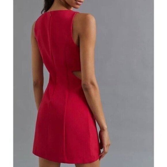 Anthropologie Mare Mare Cutout Bodycon Dress in Red XL — Statement Piece - Picture 3 of 13
